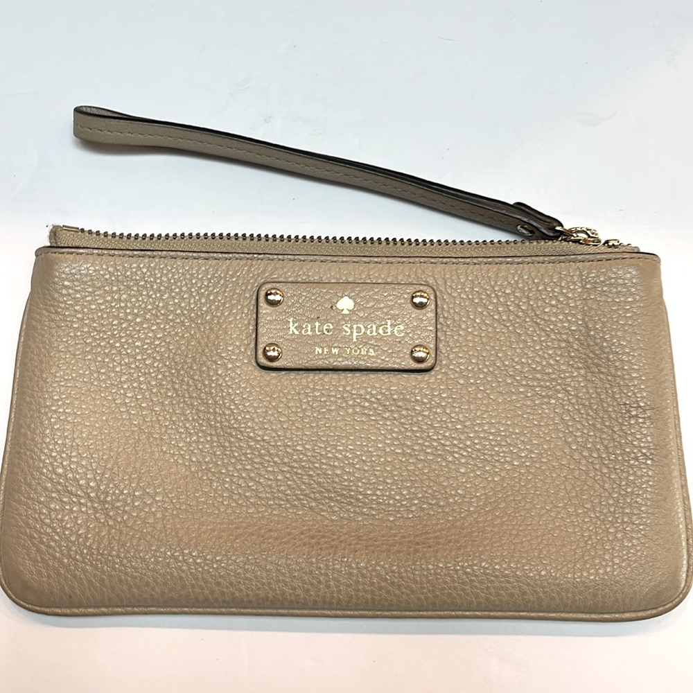 Kate Spade Taupe Leather Clutch